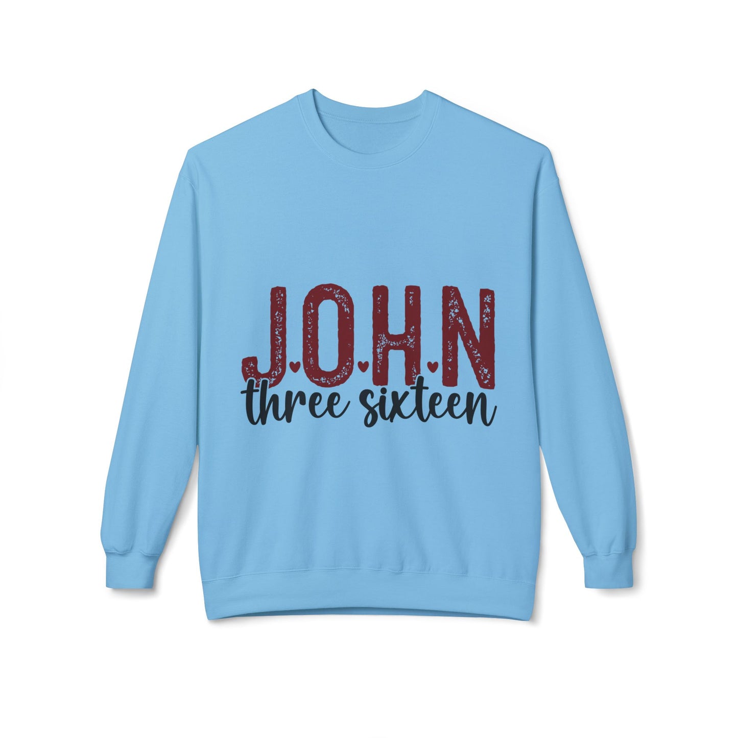 Unisex Midweight Softstyle Fleece Crewneck Sweatshirt with John 3:16 Bible Verse Theme