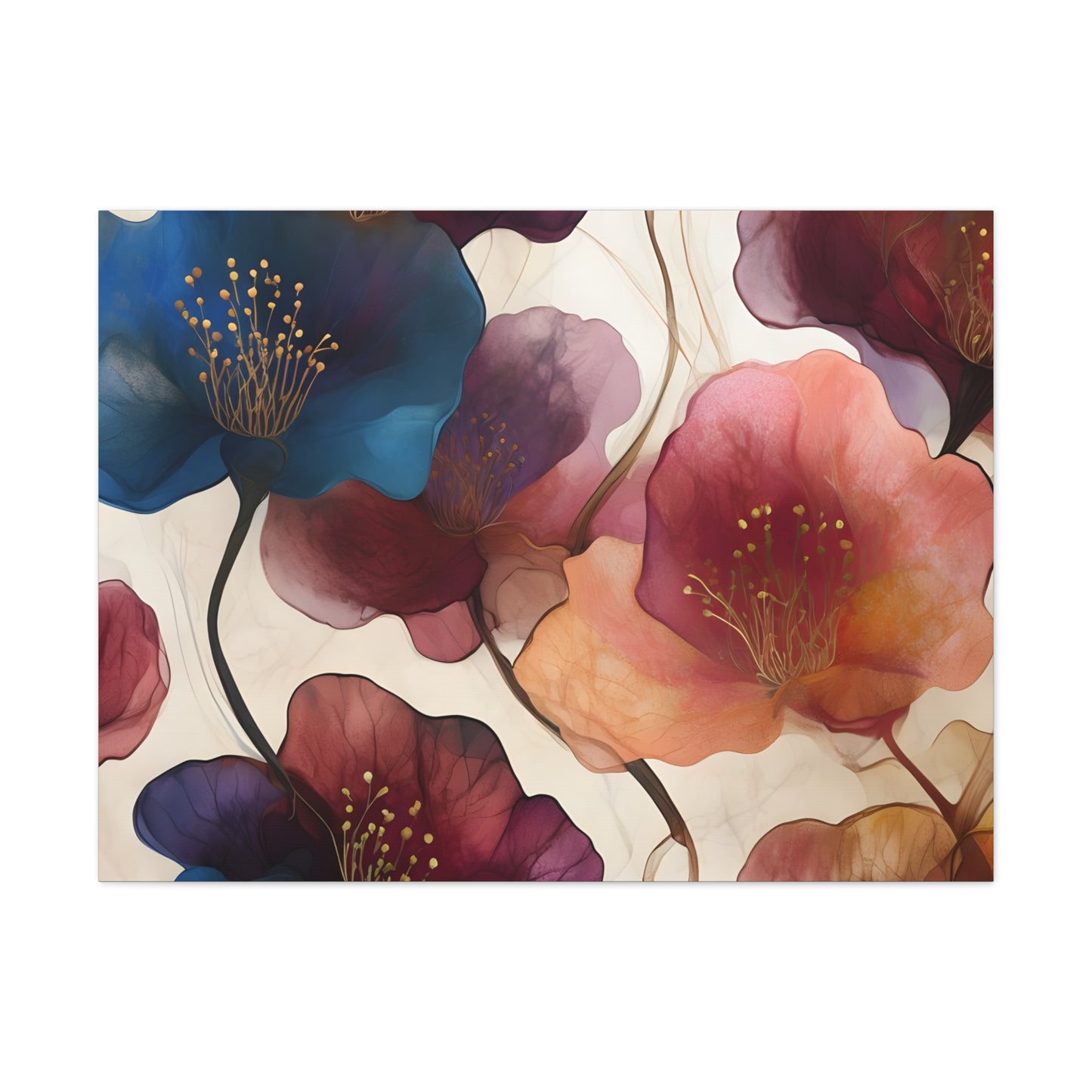 Floral Canvas Gallery Wraps - Elegant Wall Art for Home Decor, Flower Artwork, Living Room Decoration, Gift Idea, Modern Art