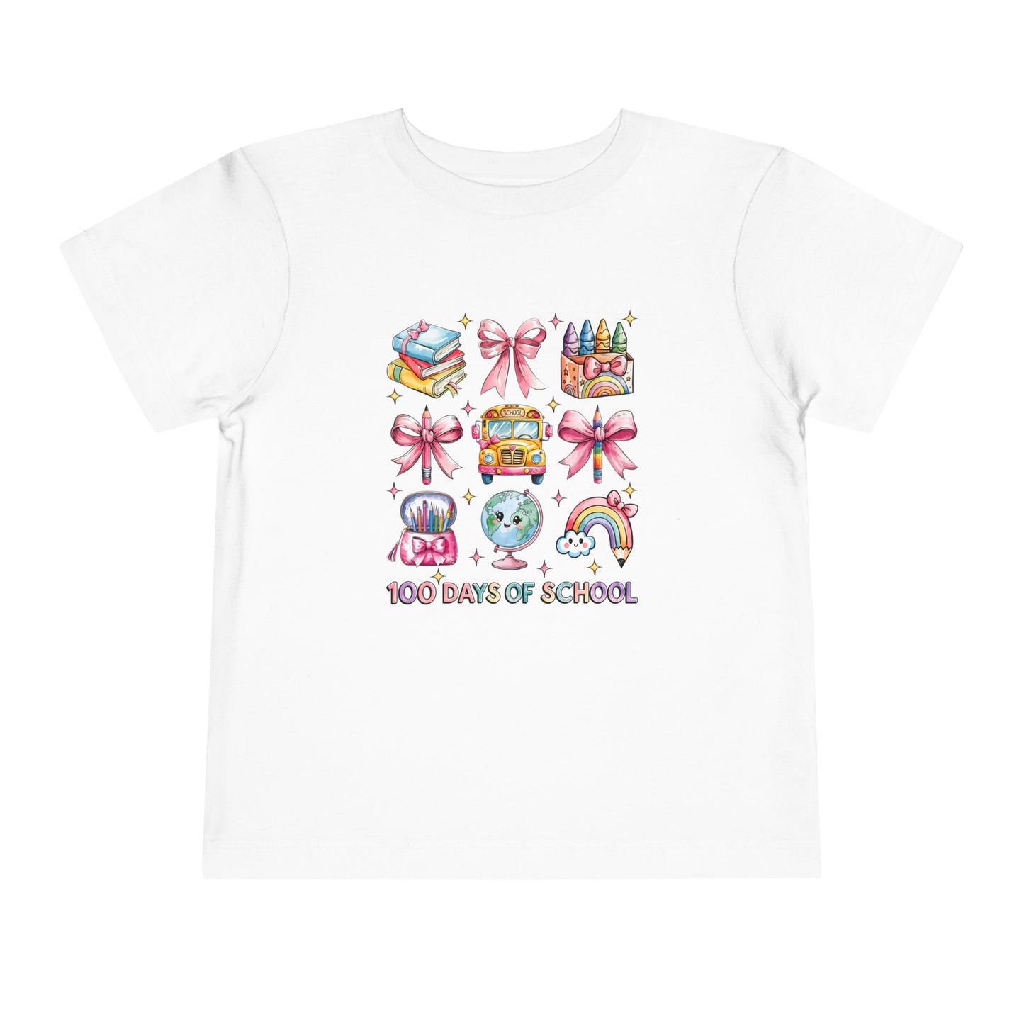 100 Days of School Toddler Short Sleeve Tee, Kindergarten Shirt, Kids Back to school Tshirt, Celebrating School Milestone Top, School