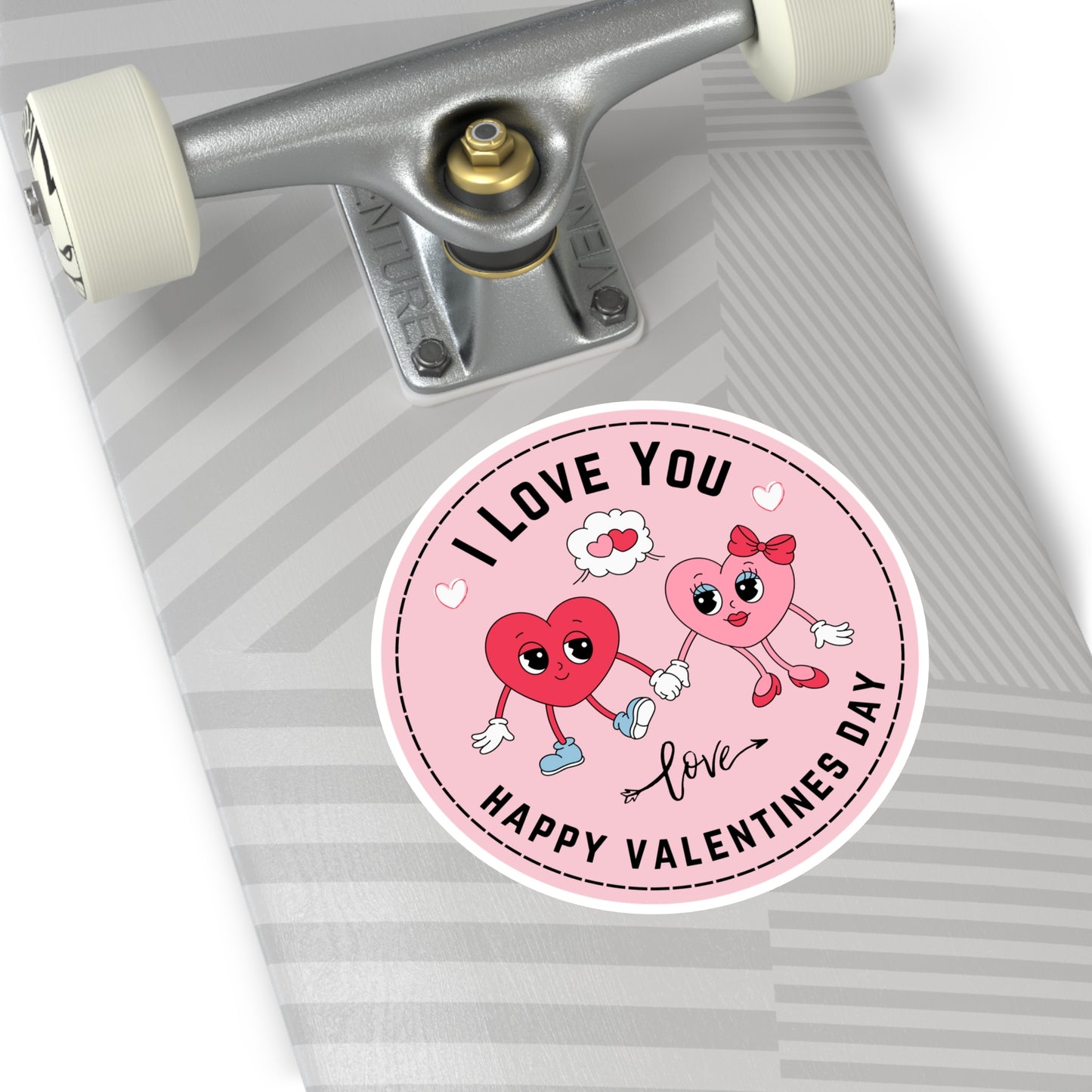 Round Vinyl Stickers -Happy Valentine's day