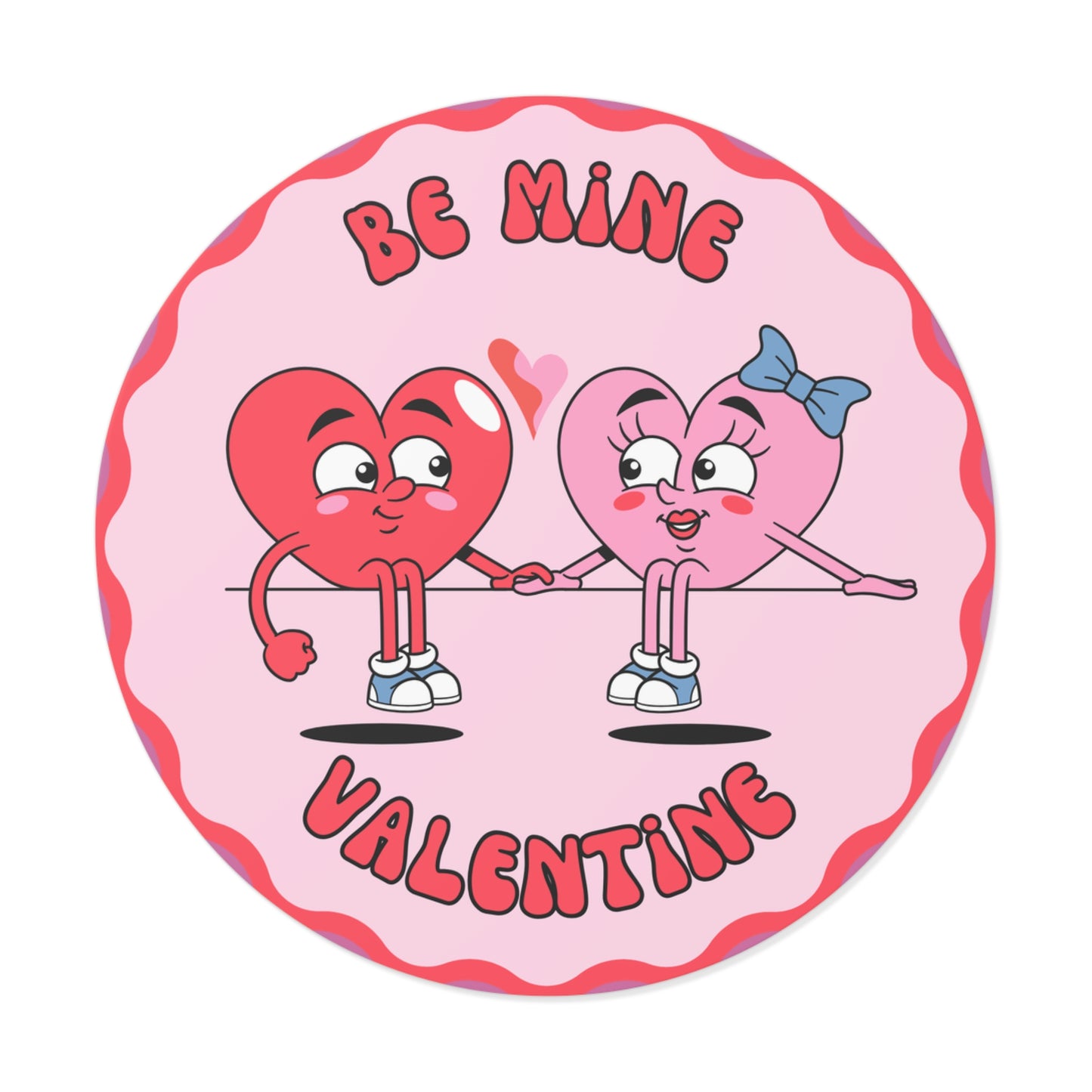 Valentine Round Stickers - Be Mine