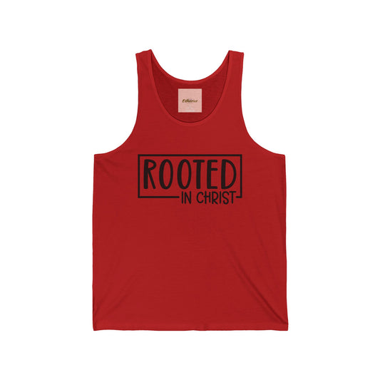 Rooted in Christ Unisex Jersey Tank - Faith Inspired Apparel for Everyday Wear