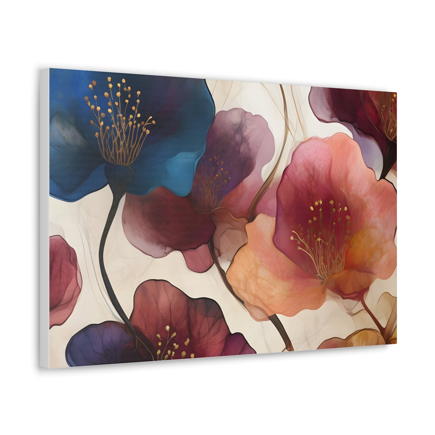 Floral Canvas Gallery Wraps - Elegant Wall Art for Home Decor, Flower Artwork, Living Room Decoration, Gift Idea, Modern Art