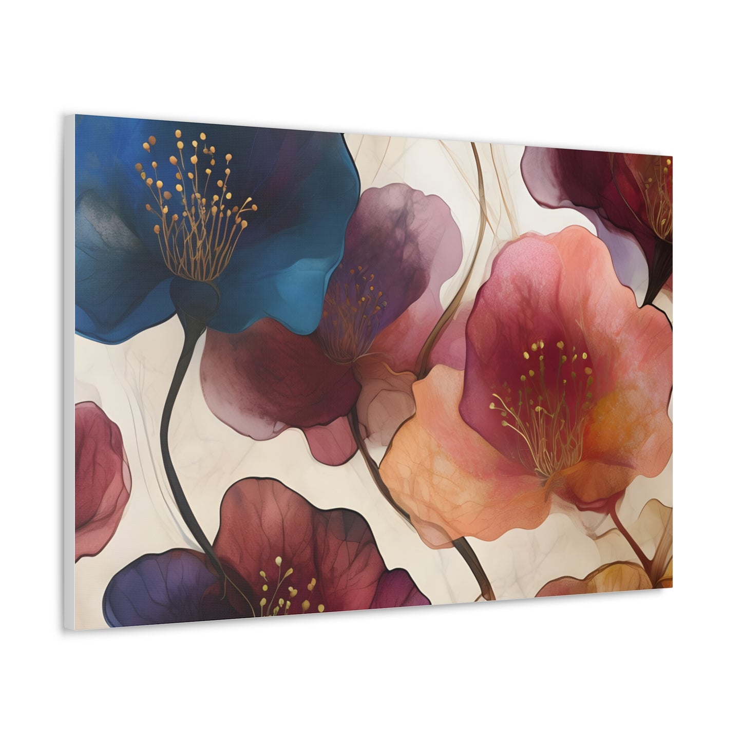 Floral Canvas Gallery Wraps - Elegant Wall Art for Home Decor, Flower Artwork, Living Room Decoration, Gift Idea, Modern Art