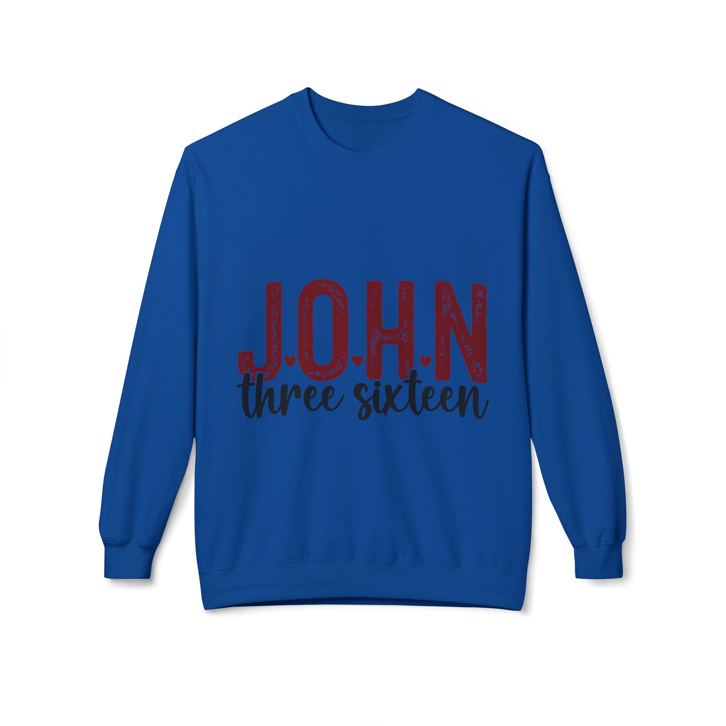 Unisex Midweight Softstyle Fleece Crewneck Sweatshirt with John 3:16 Bible Verse Theme