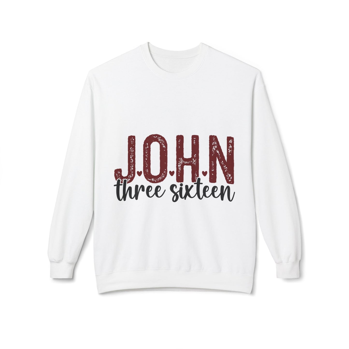 Unisex Midweight Softstyle Fleece Crewneck Sweatshirt with John 3:16 Bible Verse Theme