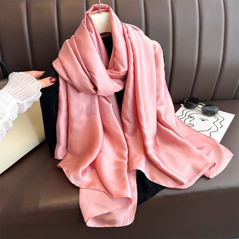 Pure Color Simple Long Scarves All-match Scarf Women's Beach Towel