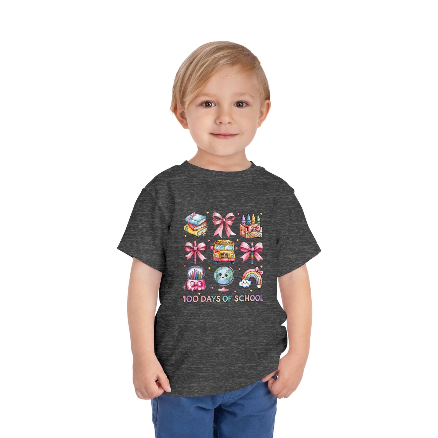 100 Days of School Toddler Short Sleeve Tee, Kindergarten Shirt, Kids Back to school Tshirt, Celebrating School Milestone Top, School