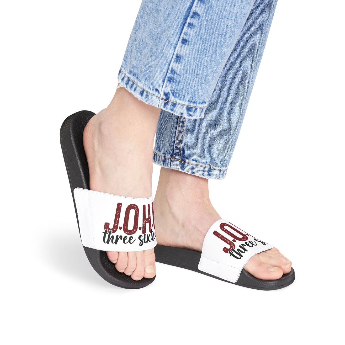 Women's Removable-Strap Sandals with Bible theme - John 3:16