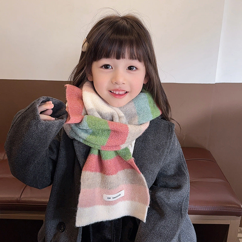 New Warm Thick Color Autumn And Winter Children's Scarf