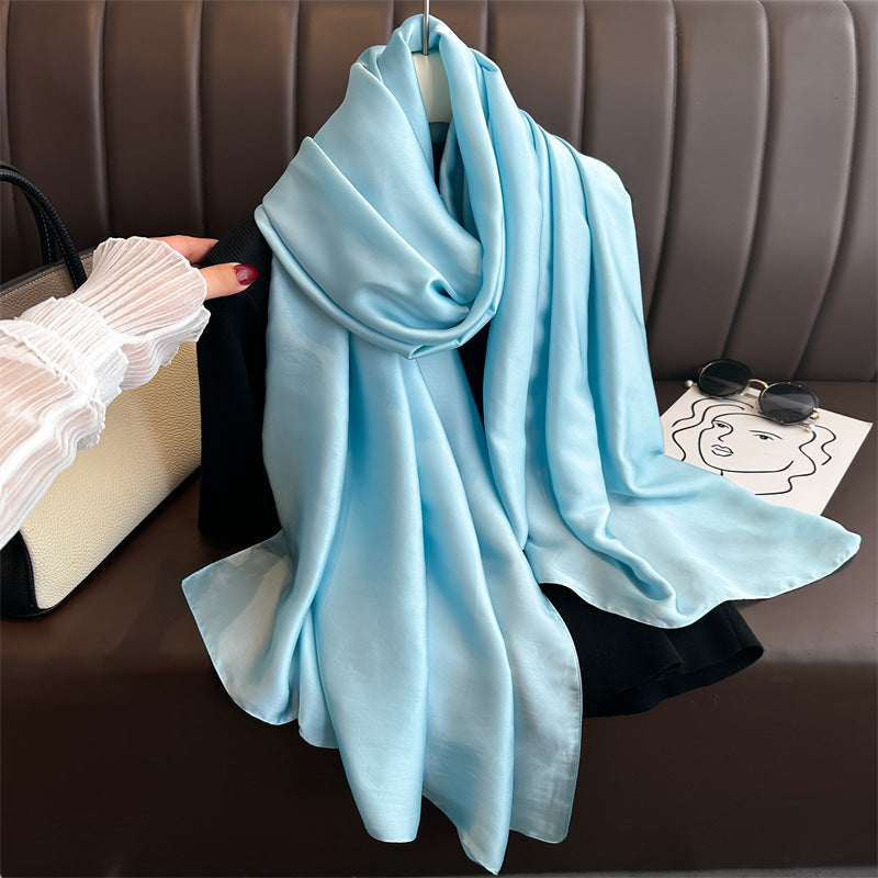 Pure Color Simple Long Scarves All-match Scarf Women's Beach Towel