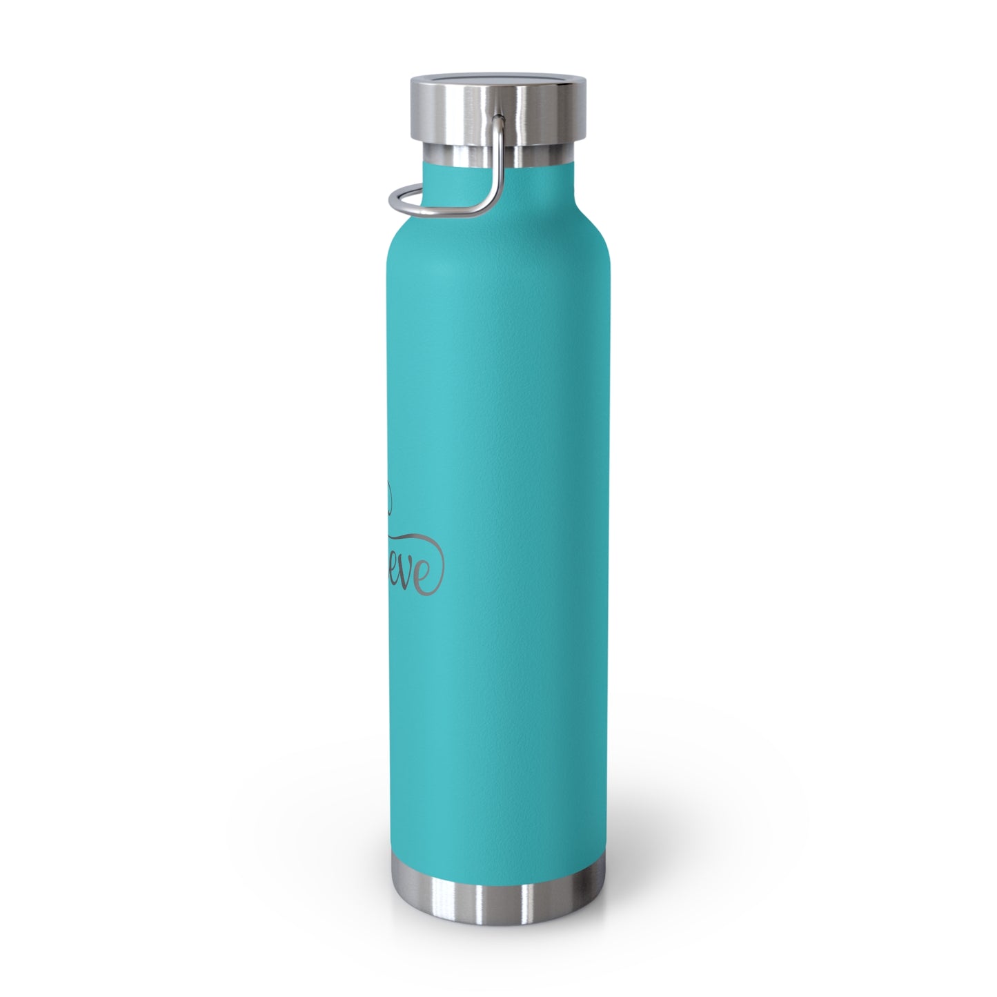 Copper Vacuum Insulated Bottle, 22oz with faith-based theme - Believe