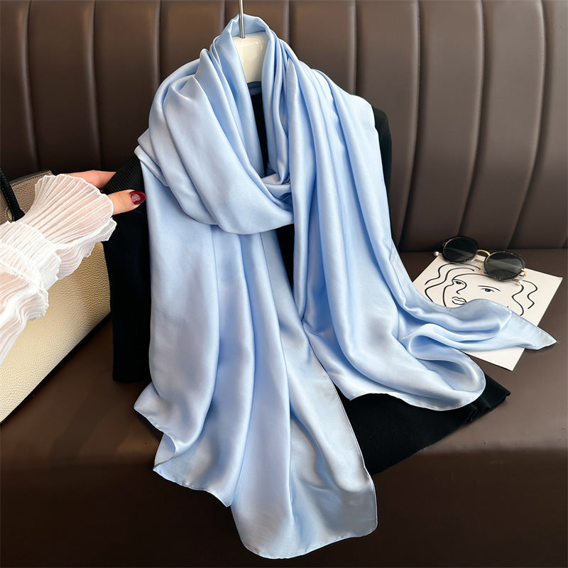 Pure Color Simple Long Scarves All-match Scarf Women's Beach Towel