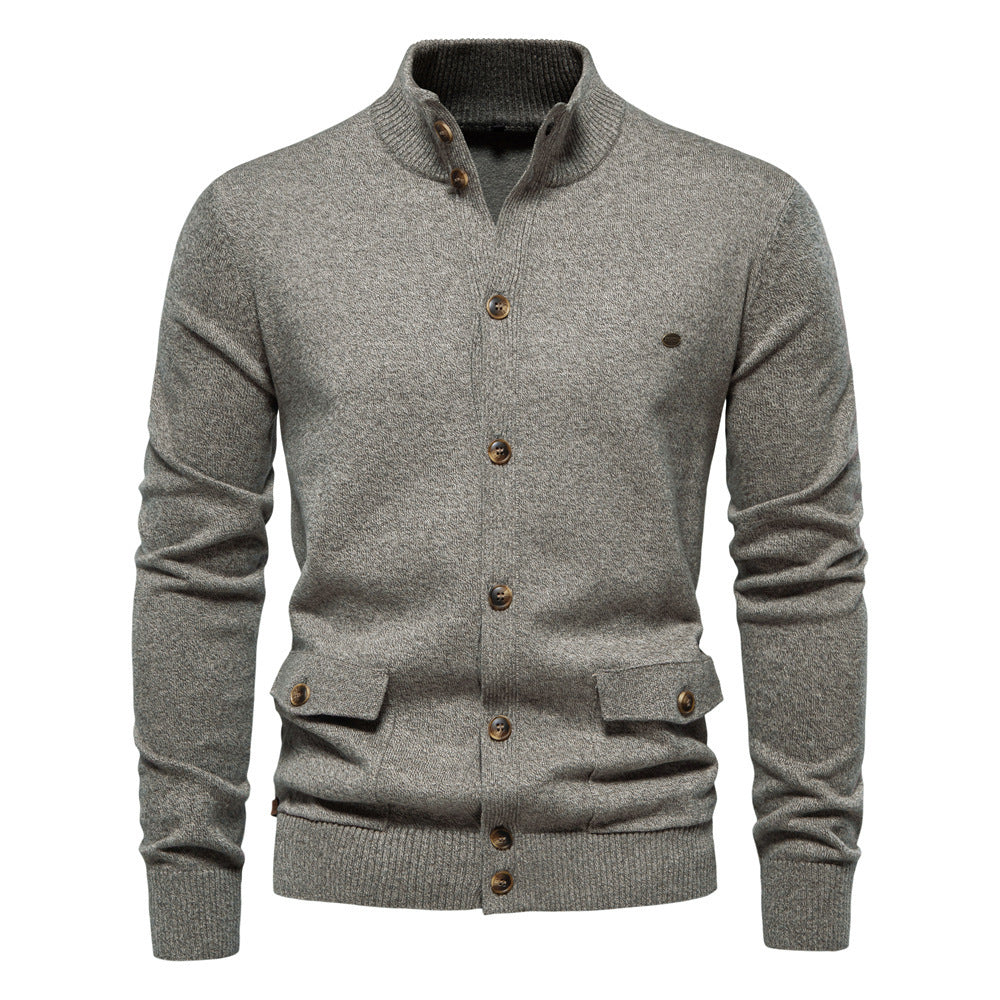 High Quality Business Casual Solid Color Sweater Men