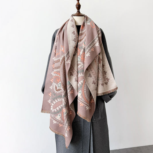 New Geometric All-match Temperament Double-sided Different Color Dual-use Scarf Baggy Coat