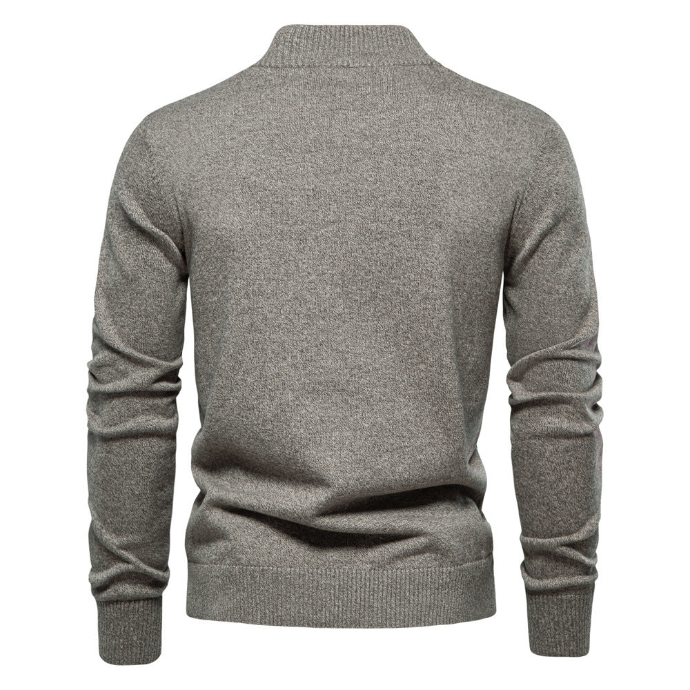 High Quality Business Casual Solid Color Sweater Men