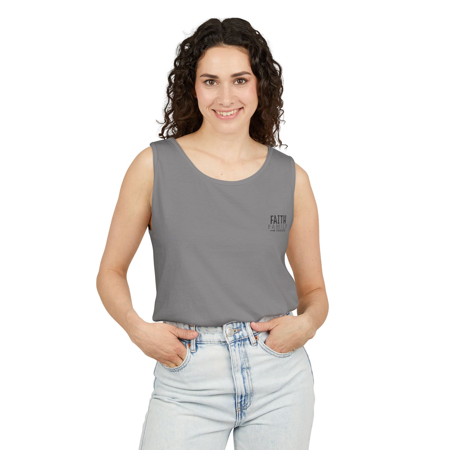 Comfort color Faith, Family & Friends Tank Top