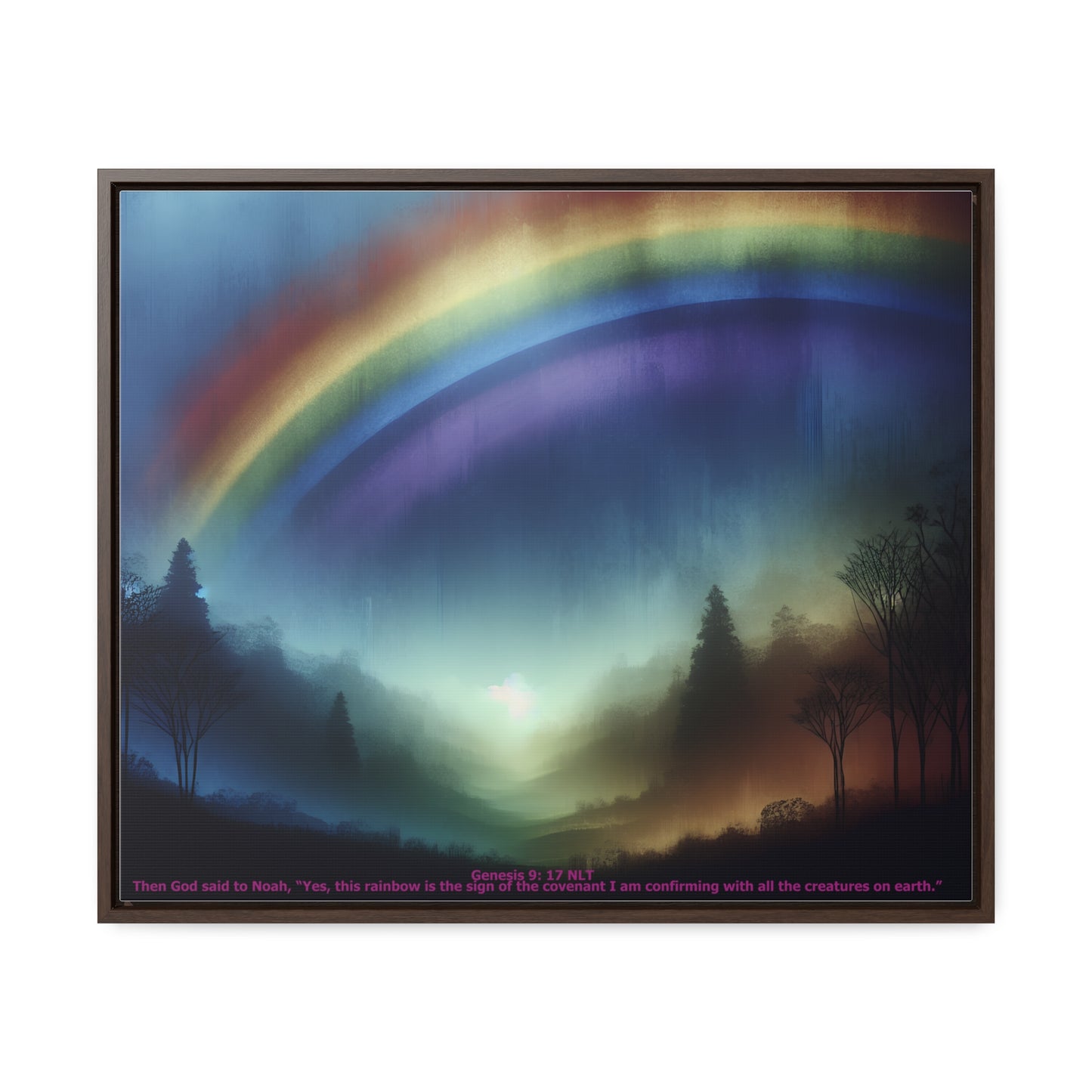 Rainbow Landscape Canvas Wall Art, Nature Decor, Home Decoration, Art Gift for Art Lovers, Boho Room Aesthetic, Gallery Wrapped Print