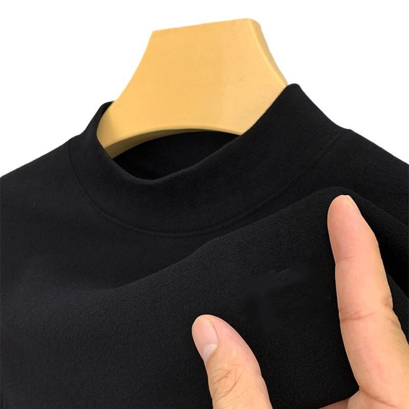 Double-sided Dralon Bottoming Men's Half-high Collar Long-sleeved T-shirt