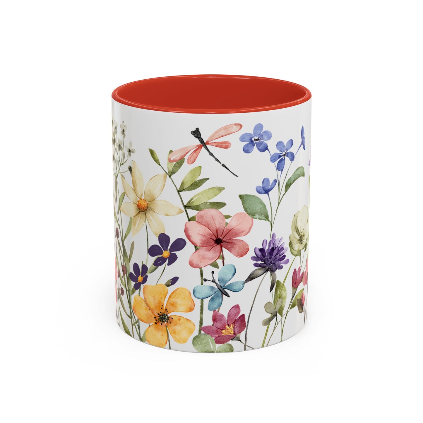 Mug - Floral Accent Coffee Mug - Vibrant Botanical Design