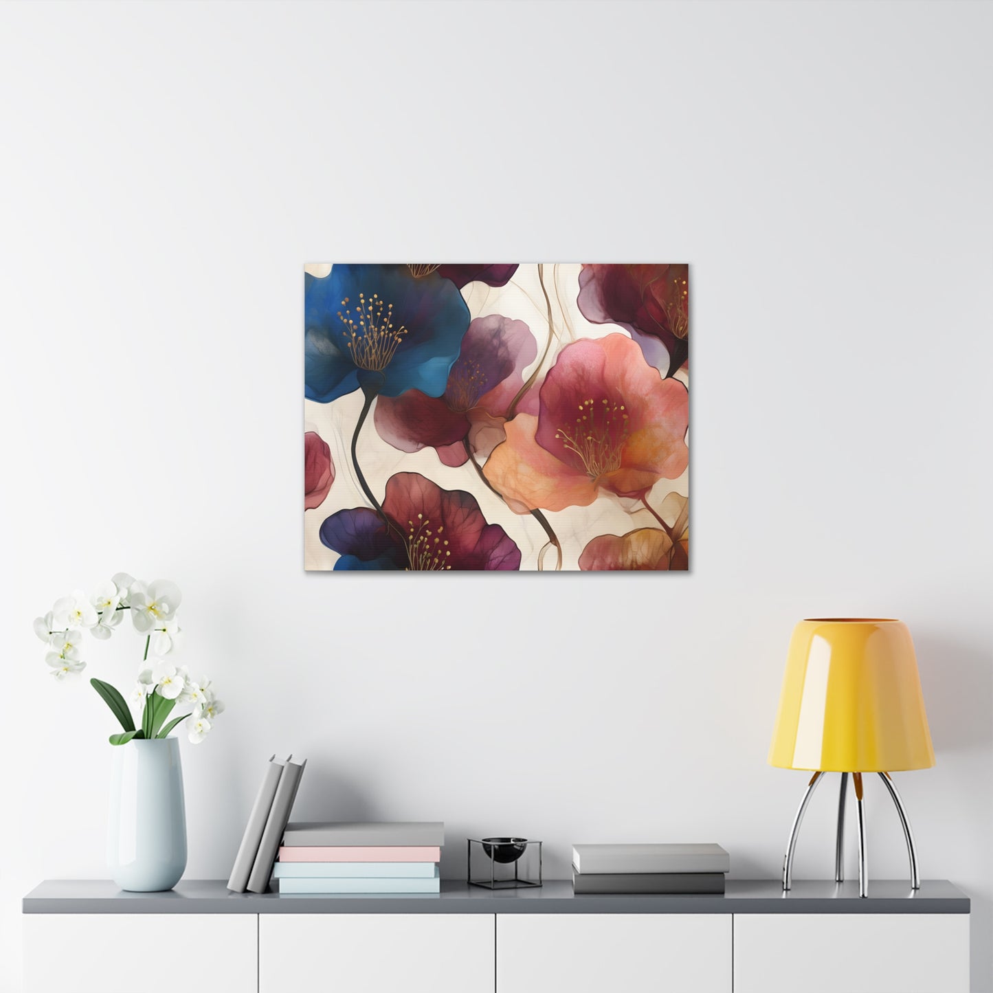 Floral Canvas Gallery Wraps - Elegant Wall Art for Home Decor, Flower Artwork, Living Room Decoration, Gift Idea, Modern Art