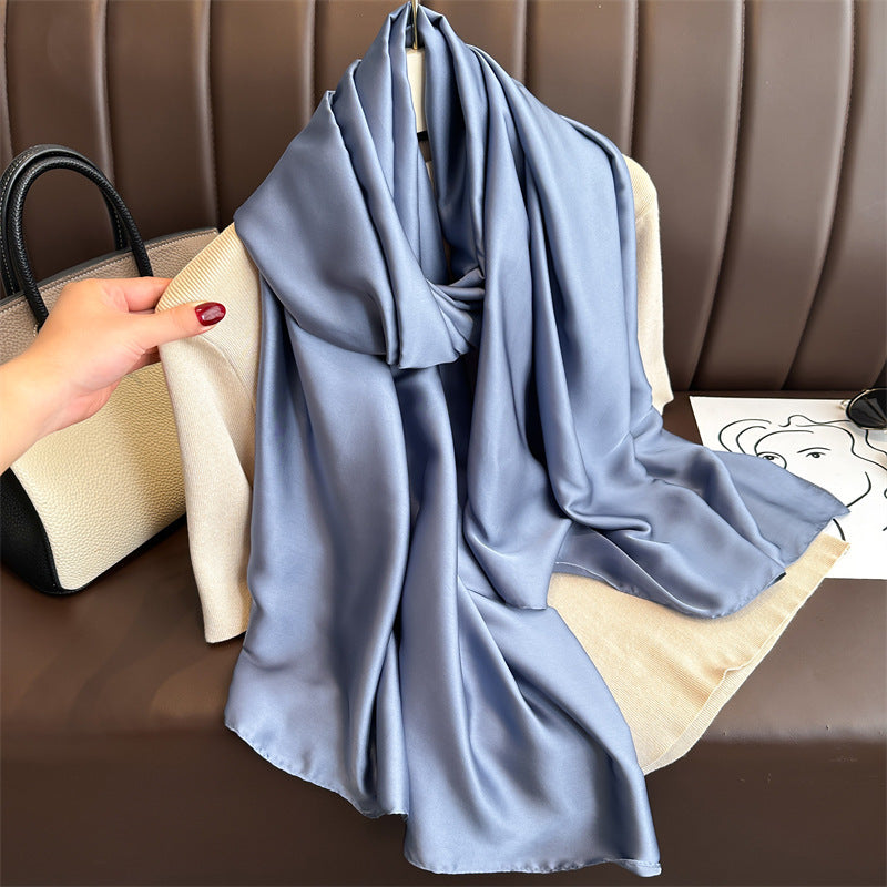 Pure Color Simple Long Scarves All-match Scarf Women's Beach Towel