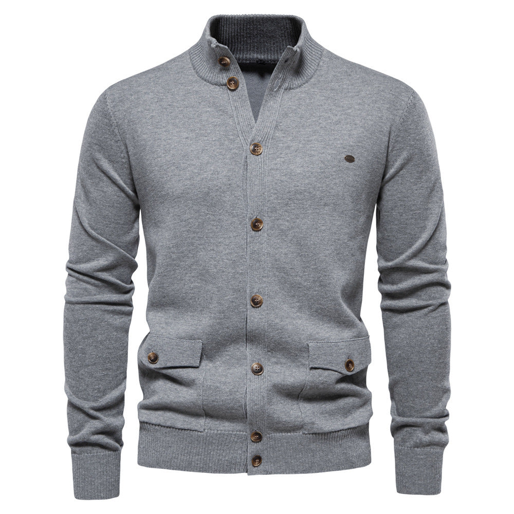 High Quality Business Casual Solid Color Sweater Men