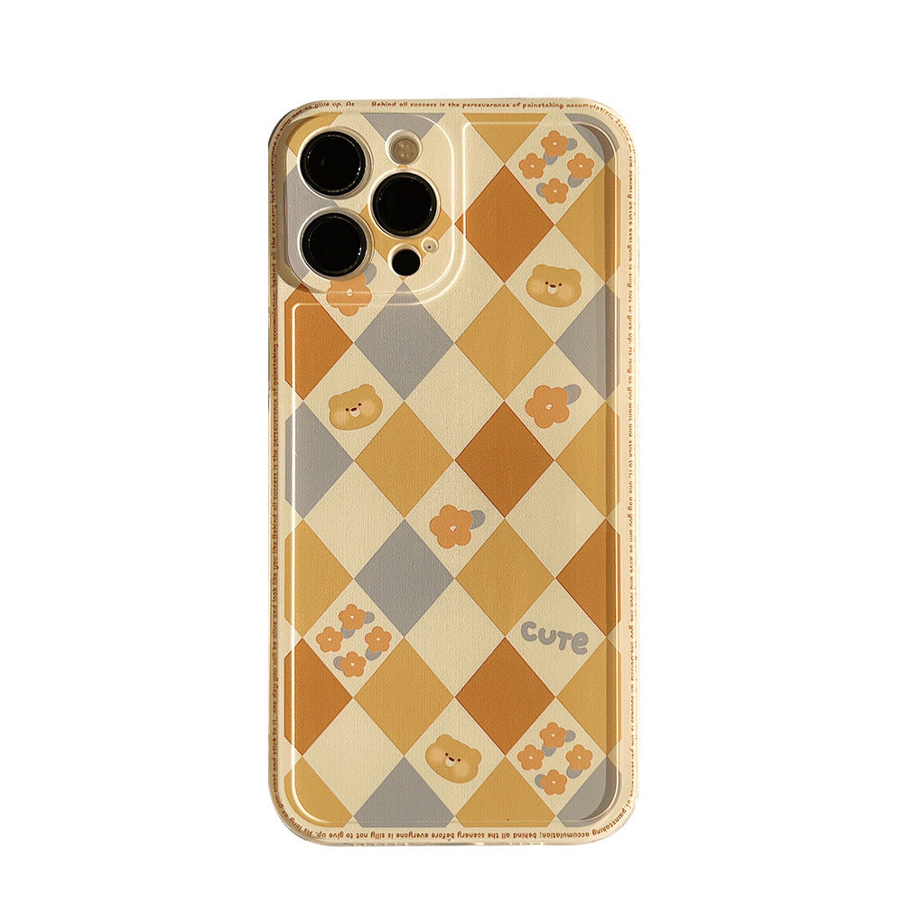 Luxury Laser Soft Phone Case INS Fashion Geometric Rhombus Grid Cover