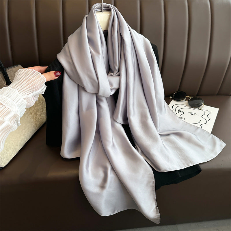 Pure Color Simple Long Scarves All-match Scarf Women's Beach Towel