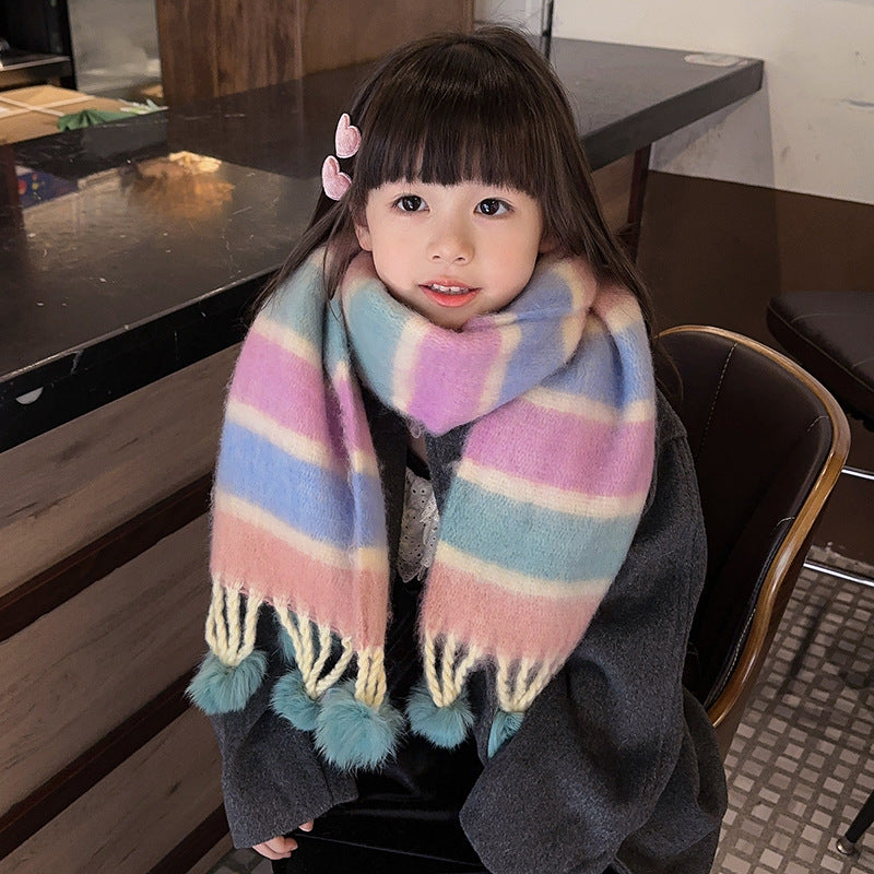 New Warm Thick Color Autumn And Winter Children's Scarf