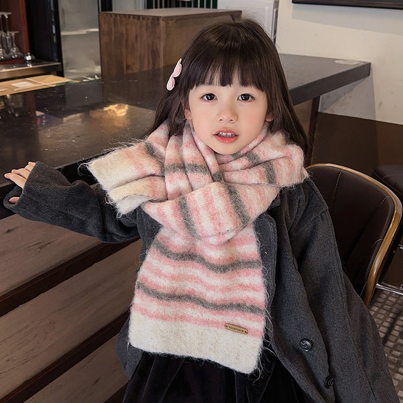 New Warm Thick Color Autumn And Winter Children's Scarf