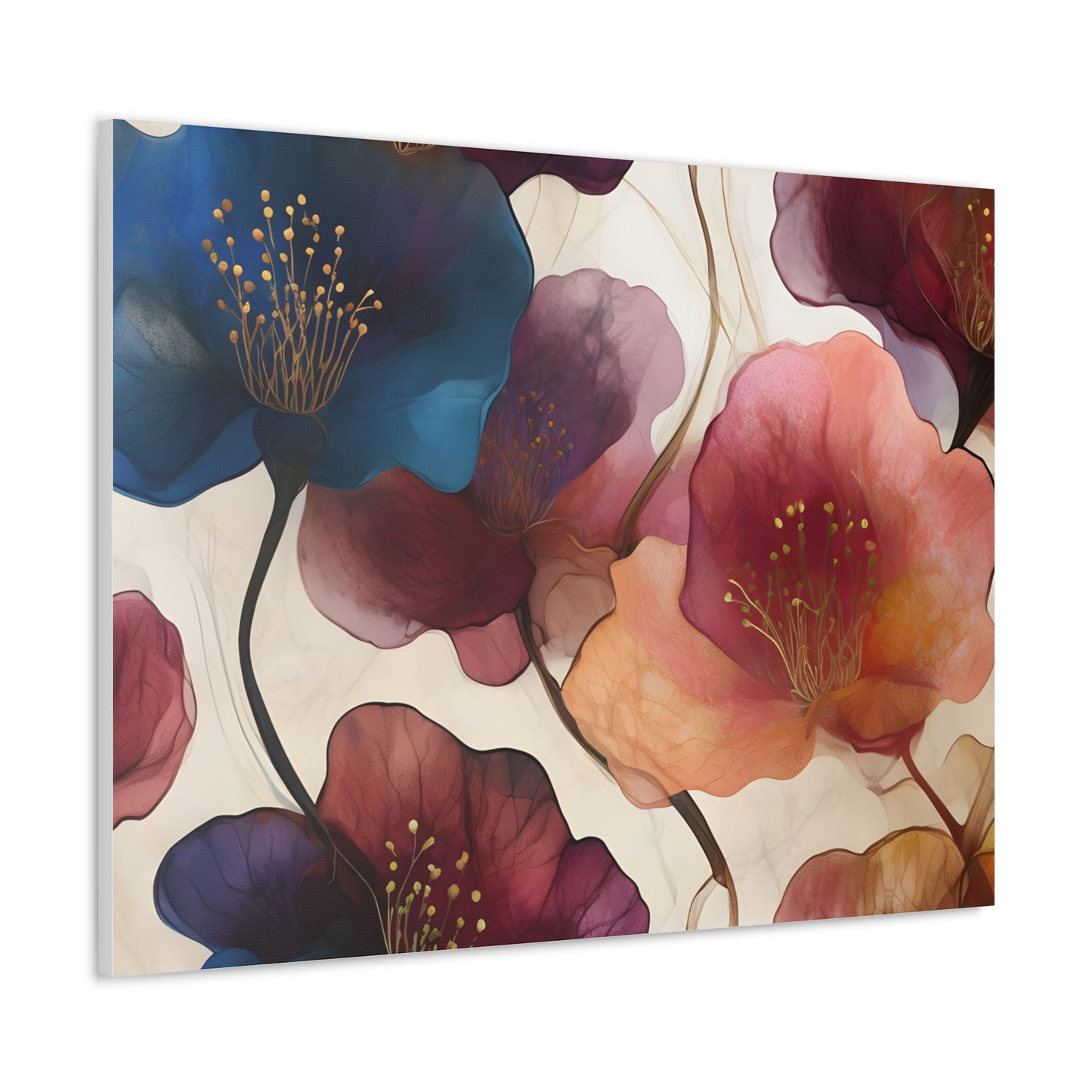 Floral Canvas Gallery Wraps - Elegant Wall Art for Home Decor, Flower Artwork, Living Room Decoration, Gift Idea, Modern Art