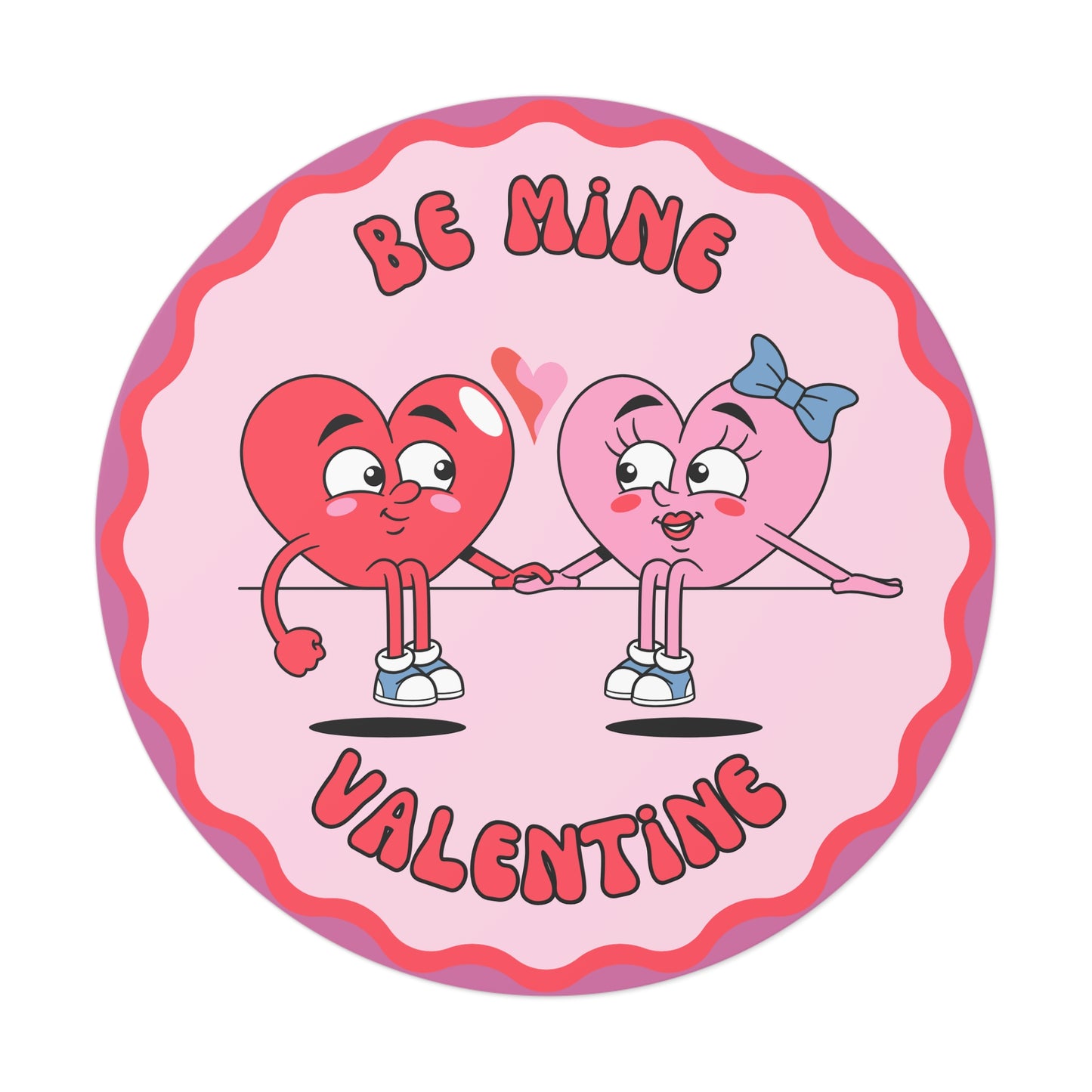 Valentine Round Stickers - Be Mine