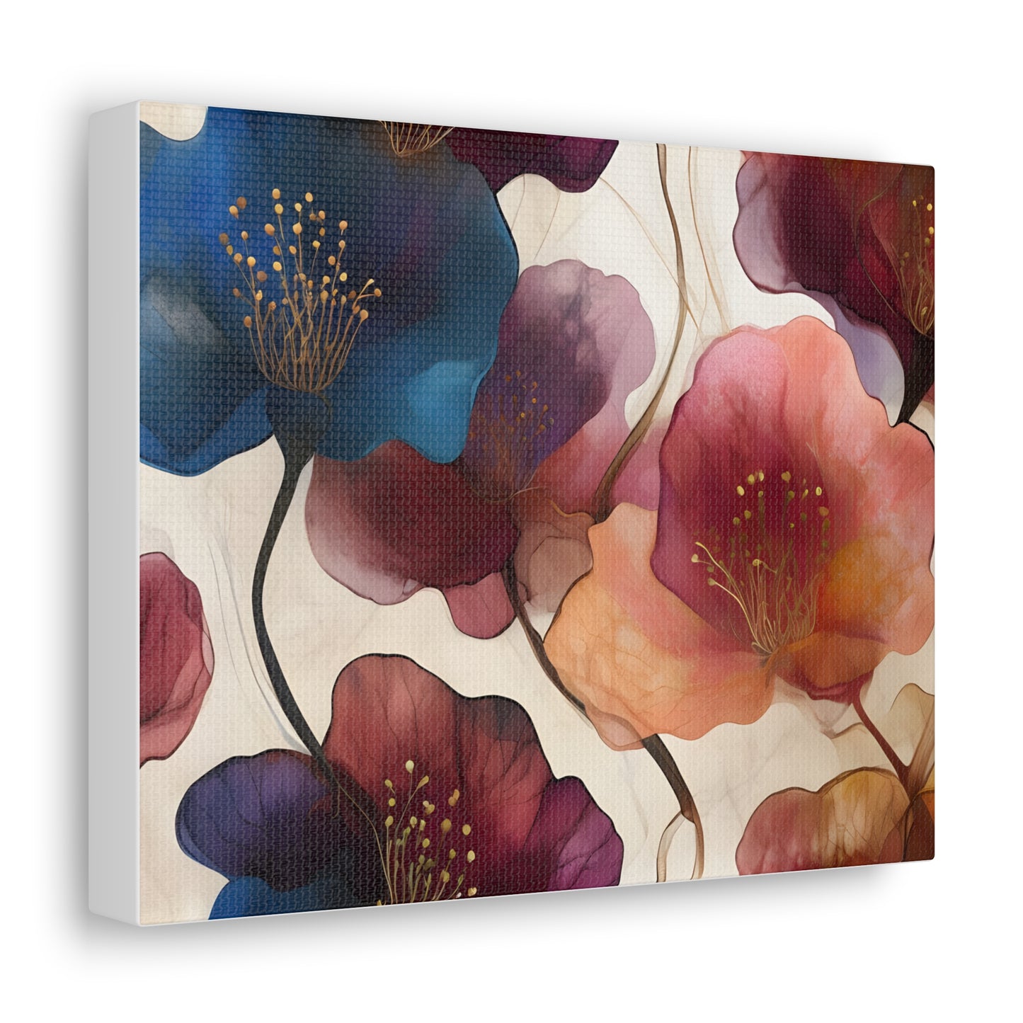 Floral Canvas Gallery Wraps - Elegant Wall Art for Home Decor, Flower Artwork, Living Room Decoration, Gift Idea, Modern Art