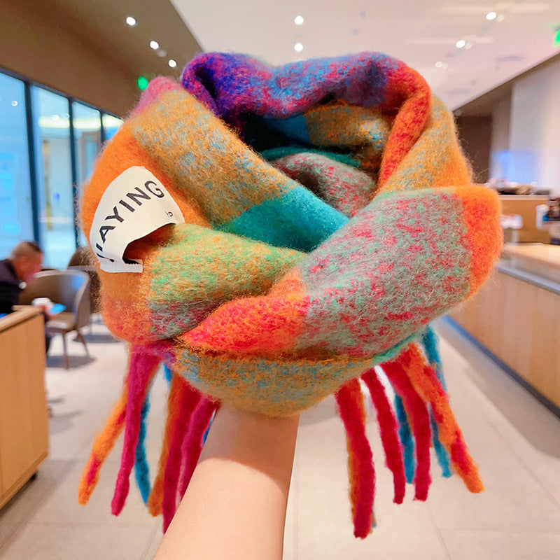 New Warm Thick Color Autumn And Winter Children's Scarf