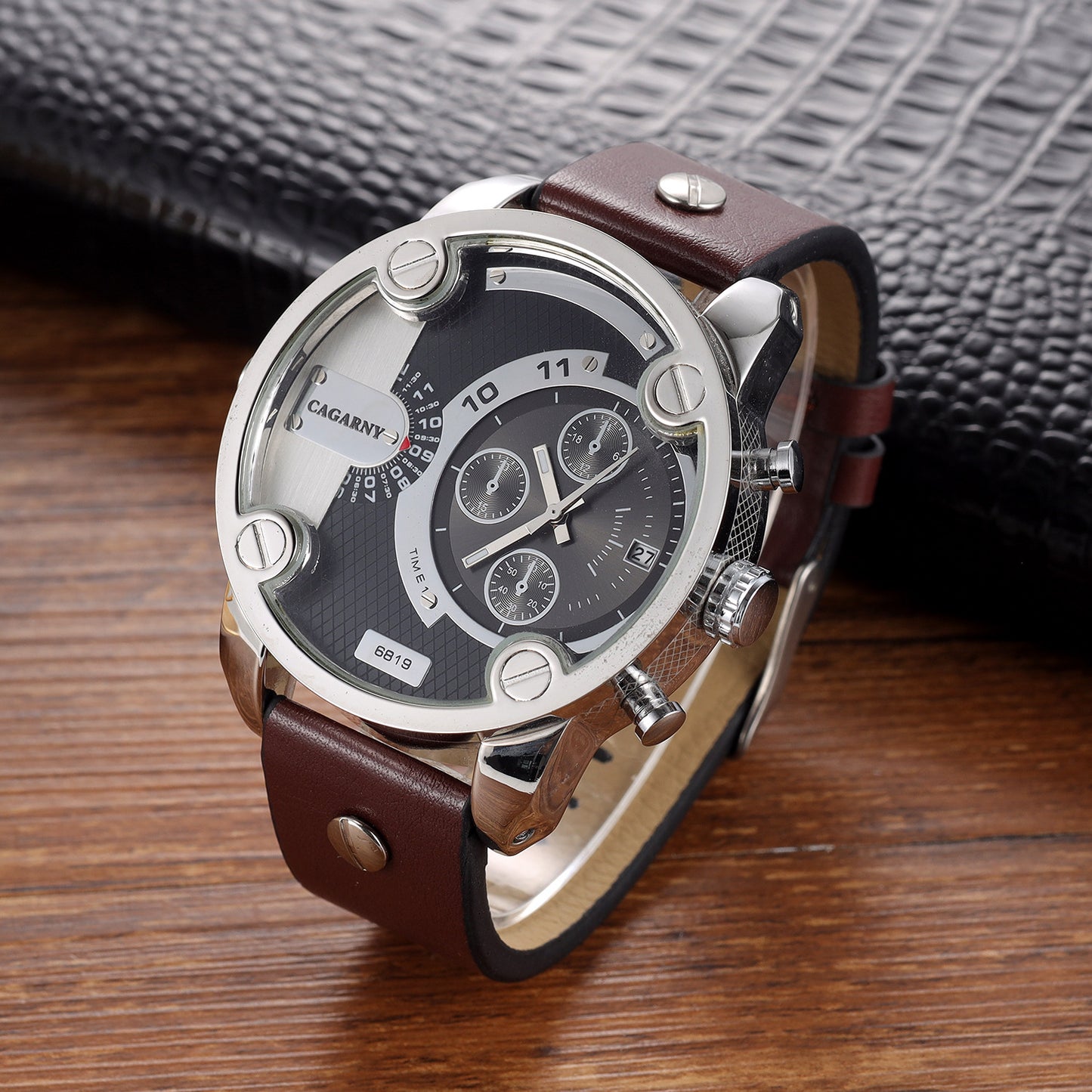 Large Dial Quartz Watch Calendar Belt Style Men's Wrist Watch