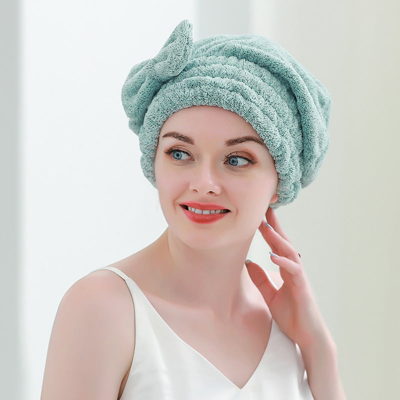 Bow Princess Hat Cute Dry Hair Towel Absorbent Quick-drying Turban