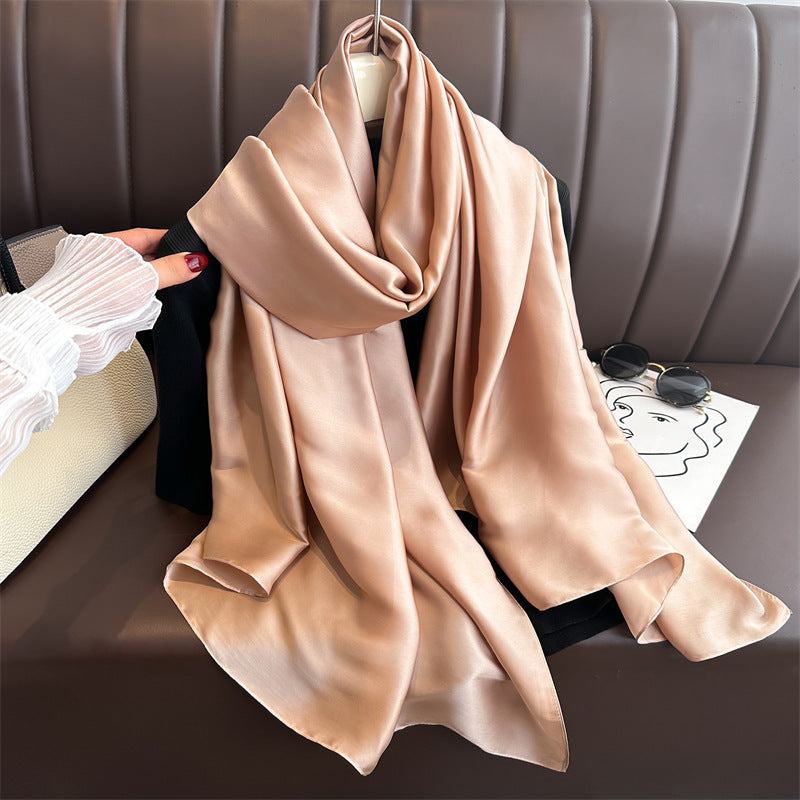 Pure Color Simple Long Scarves All-match Scarf Women's Beach Towel