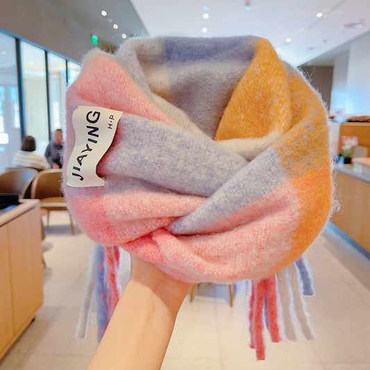 New Warm Thick Color Autumn And Winter Children's Scarf