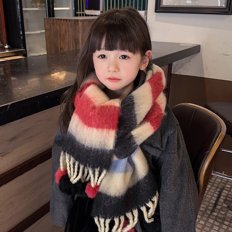 New Warm Thick Color Autumn And Winter Children's Scarf