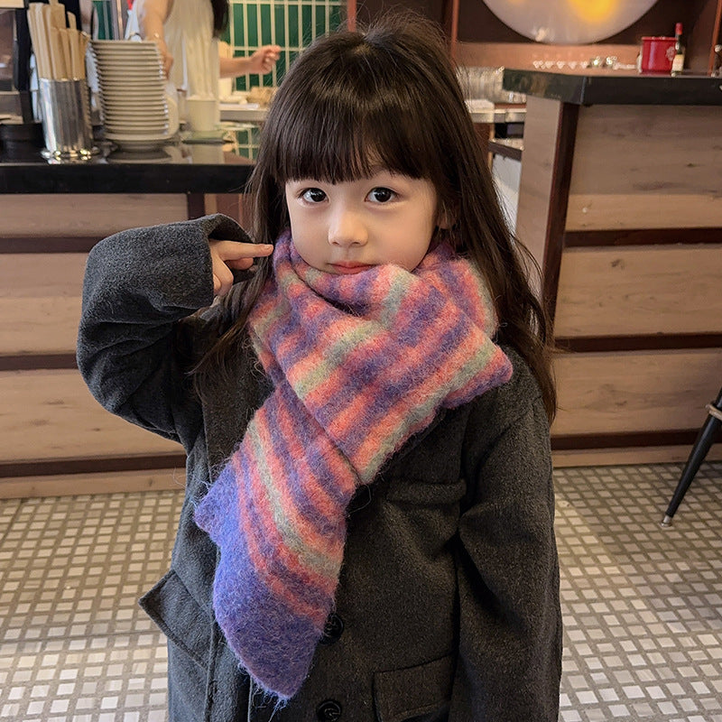 New Warm Thick Color Autumn And Winter Children's Scarf