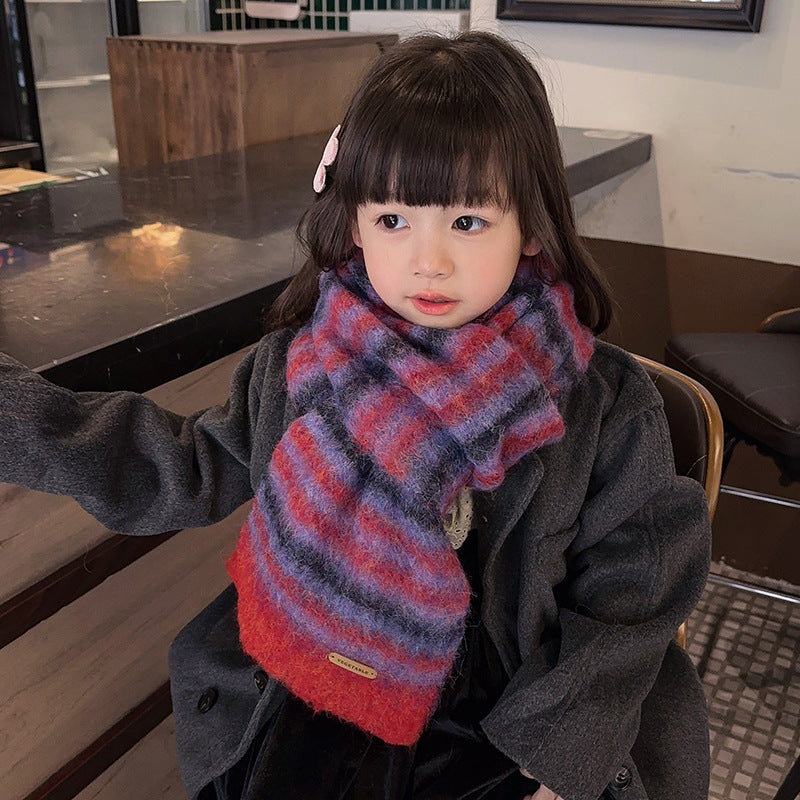 New Warm Thick Color Autumn And Winter Children's Scarf