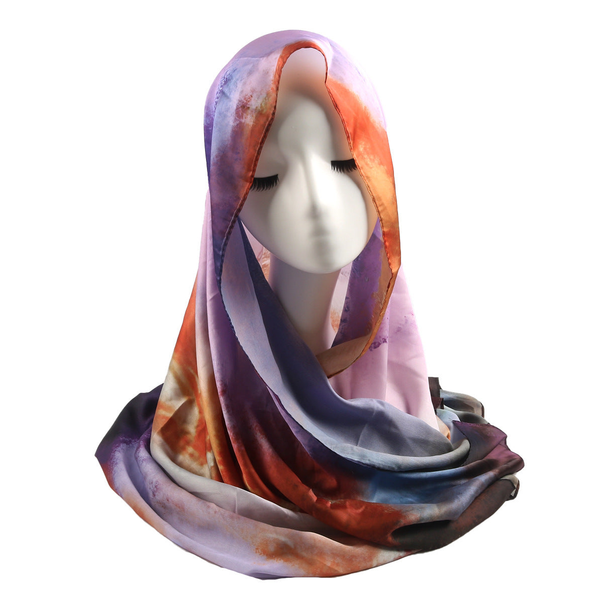 Printed Scarf Silk Ethnic Shawls Premium Marble