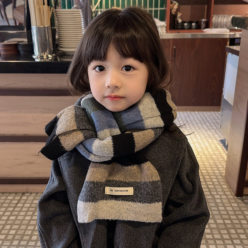 New Warm Thick Color Autumn And Winter Children's Scarf