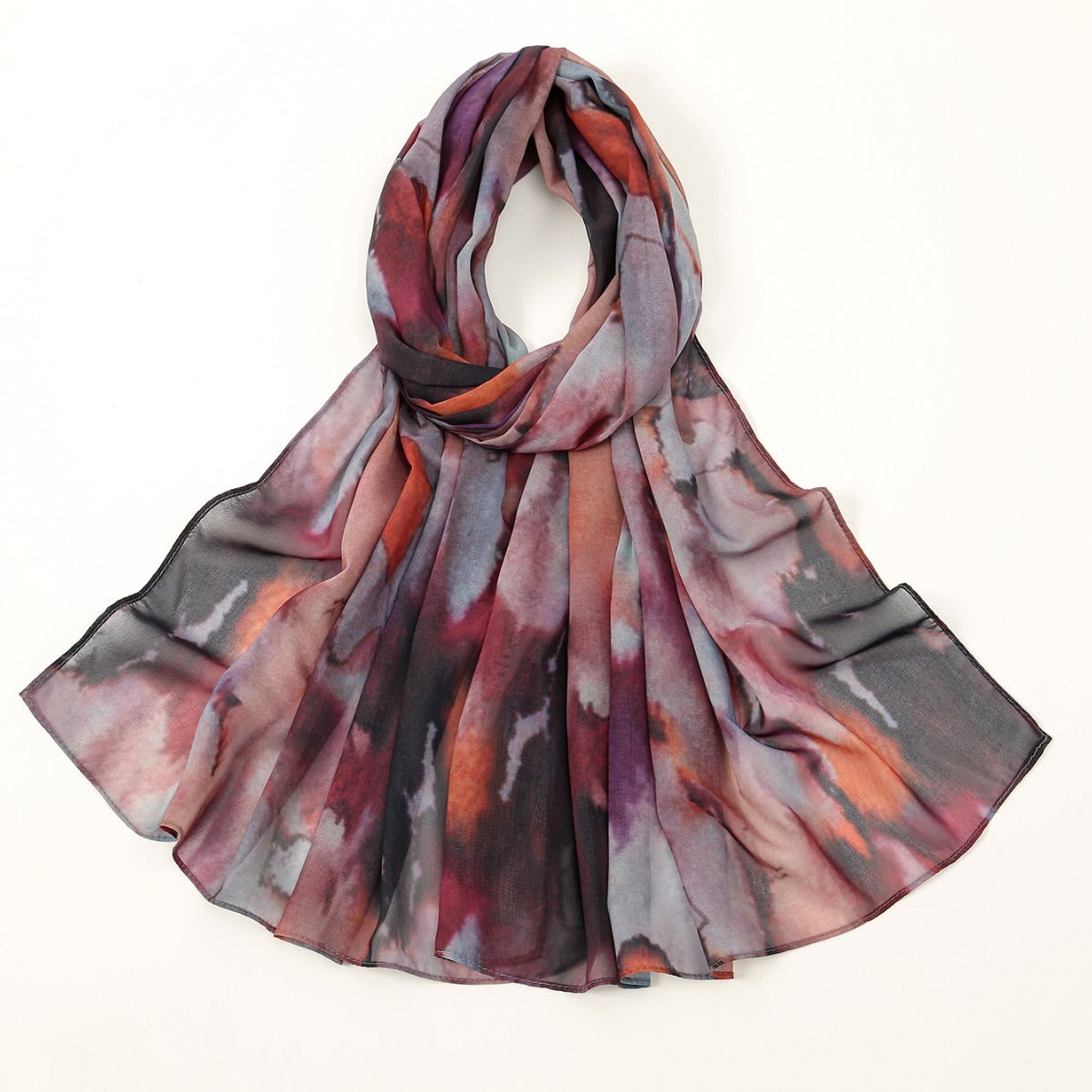 High-grade Watercolor Digital Printing Autumn And Summer Sun Protection Scarf Shawl