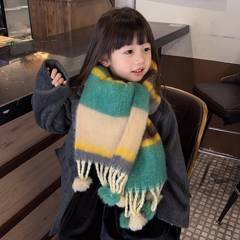 New Warm Thick Color Autumn And Winter Children's Scarf