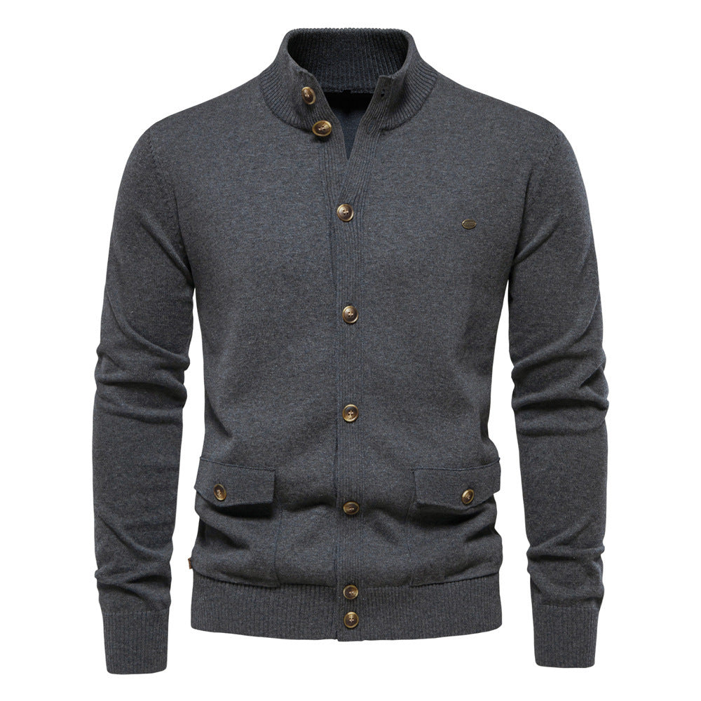 High Quality Business Casual Solid Color Sweater Men